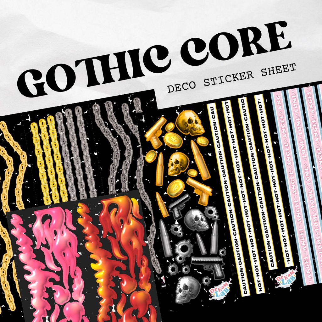 dreamlab.co Baddie Series | Gothic chain stickers flame stickers | for ...