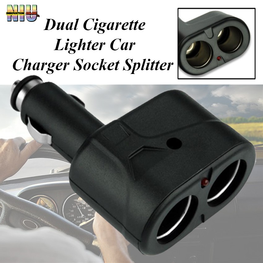 Dual cigarette lighter car Lighter Charger Socket Splitter 12V Car Cigar  Lighter Socket Double Dual Adapter Splitter