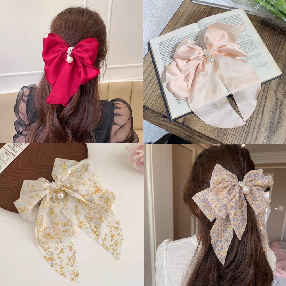 Big Bow Headdress Hairpin Back Head Hairpin Female New Bow Ribbon Hair ...