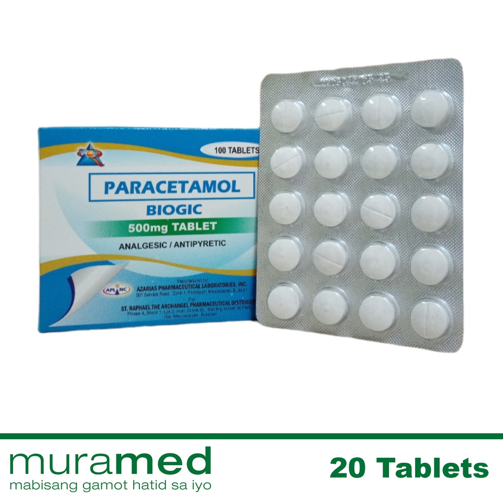 Biogic Paracetamol 500 mg Tablet 20's Shopee Philippines