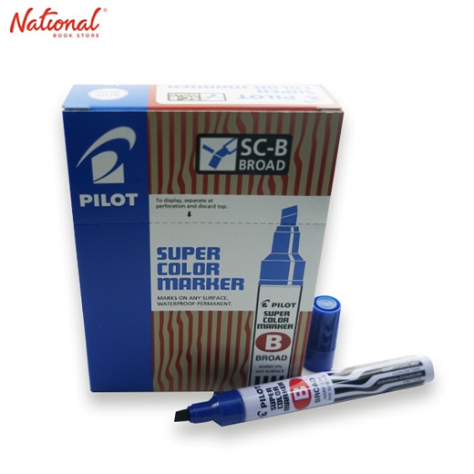 Pilot Super Color Permanent Marker Box Of 12 Blue Broad Scb Shopee