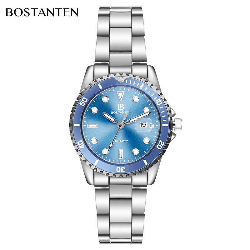 Bostanten Watch For Women Ladies Watch Stainless Steel Strap Casual Fashion  Quartz Watch (Free Box)