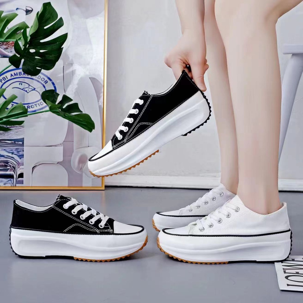 converse low top high heel outsole women's trendy shoes22081 Shopee