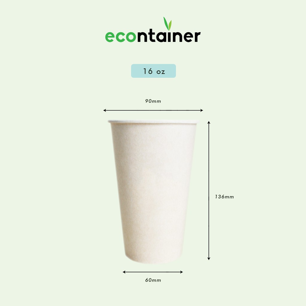 Econtainer C008 16oz Sugarcane Bagasse Cold Cup Compostable and Eco ...