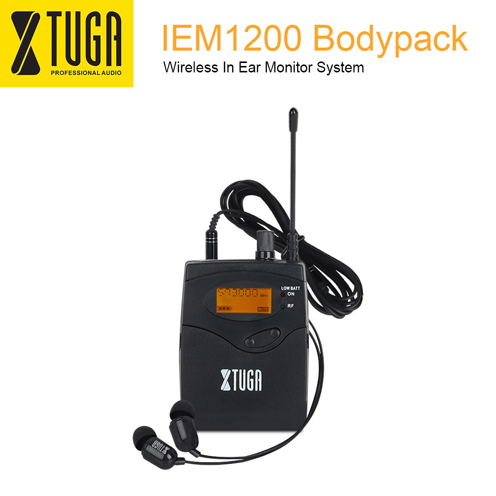 XTUGA IEM1200 Wireless In Ear Monitor System Extra Individual Bodypack ...