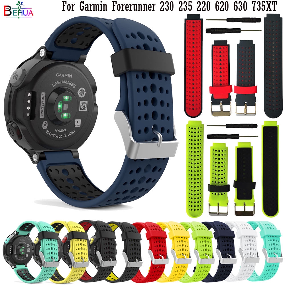 Bracelet De Remplacement Silicone Pour Garmin Forerunner 235/220/230/620/630/735XT - Noir Confortable