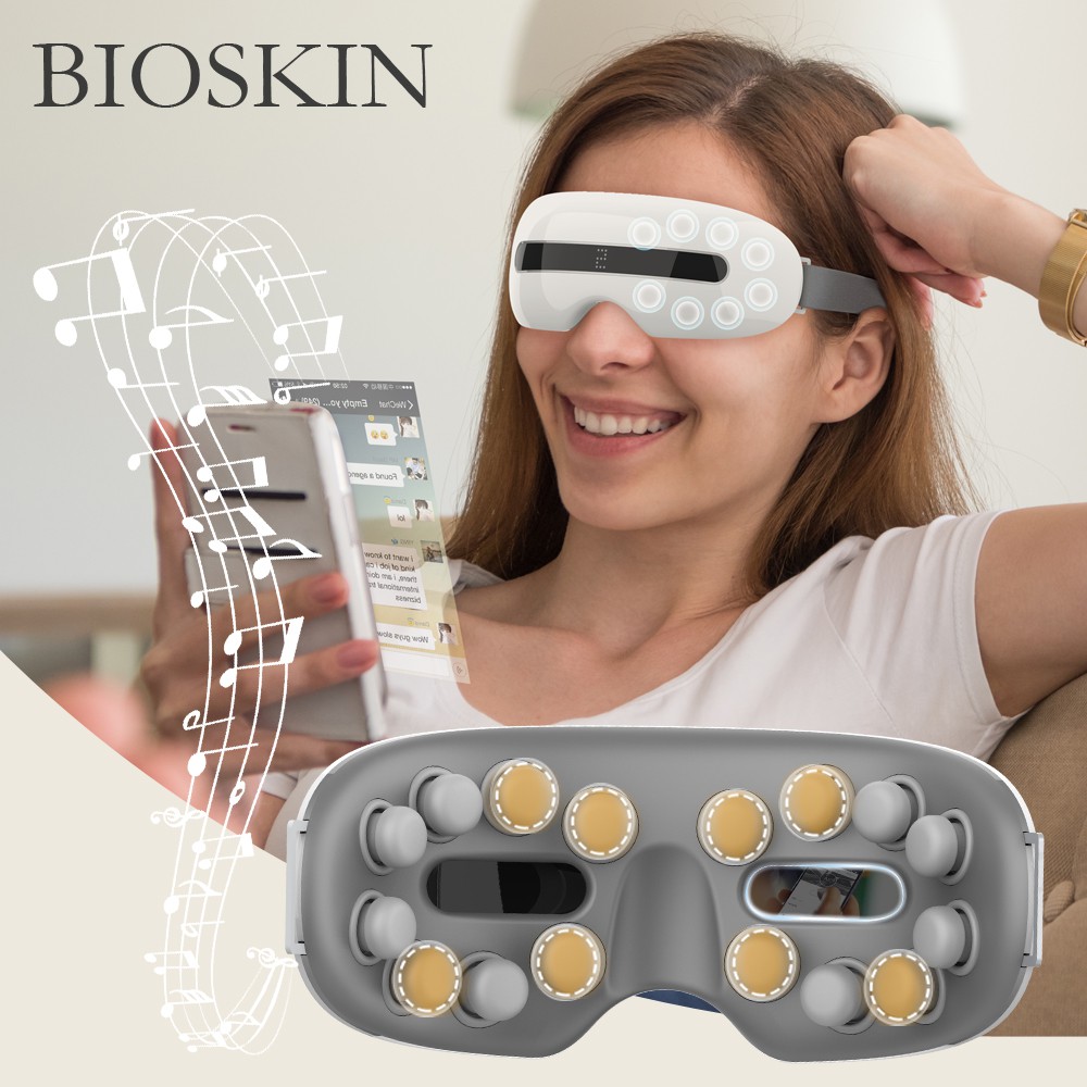 Bioskin Smart Dot Matrix Eye Massager Electric Portable Eye Massager With Music Tapping Massager 3200