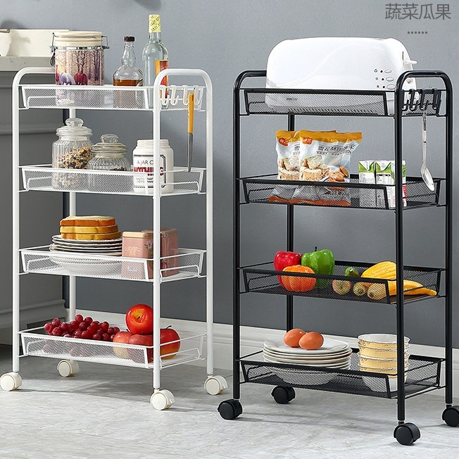 Wheeled Push Rack/ 3 and 4 Tiers/ Multi-Purpose Storage Trolley ...