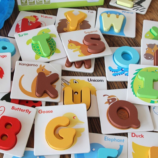 Educational Wooden Alphabet and Numbers toys flash cards | Shopee ...