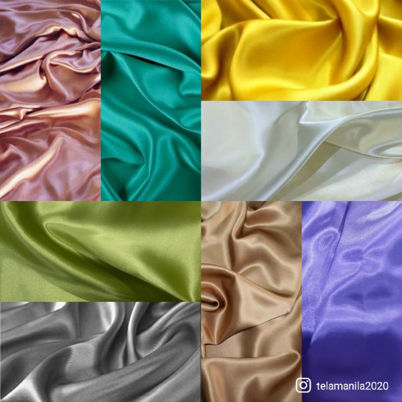 Silk Satin Fabric 60 inches Width (Sold per Yard/Roll) (Light&Heavy) Batch 1