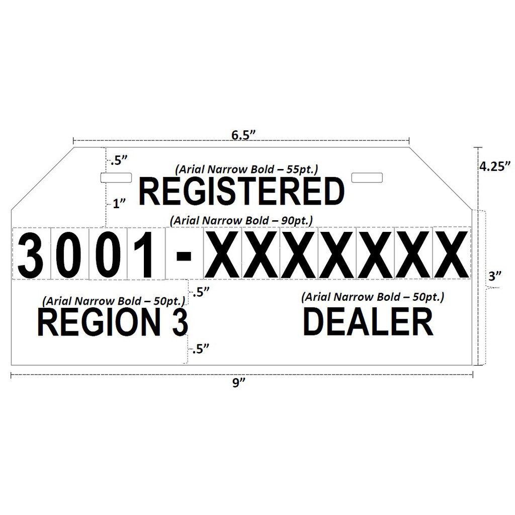 Temporary plate deals number