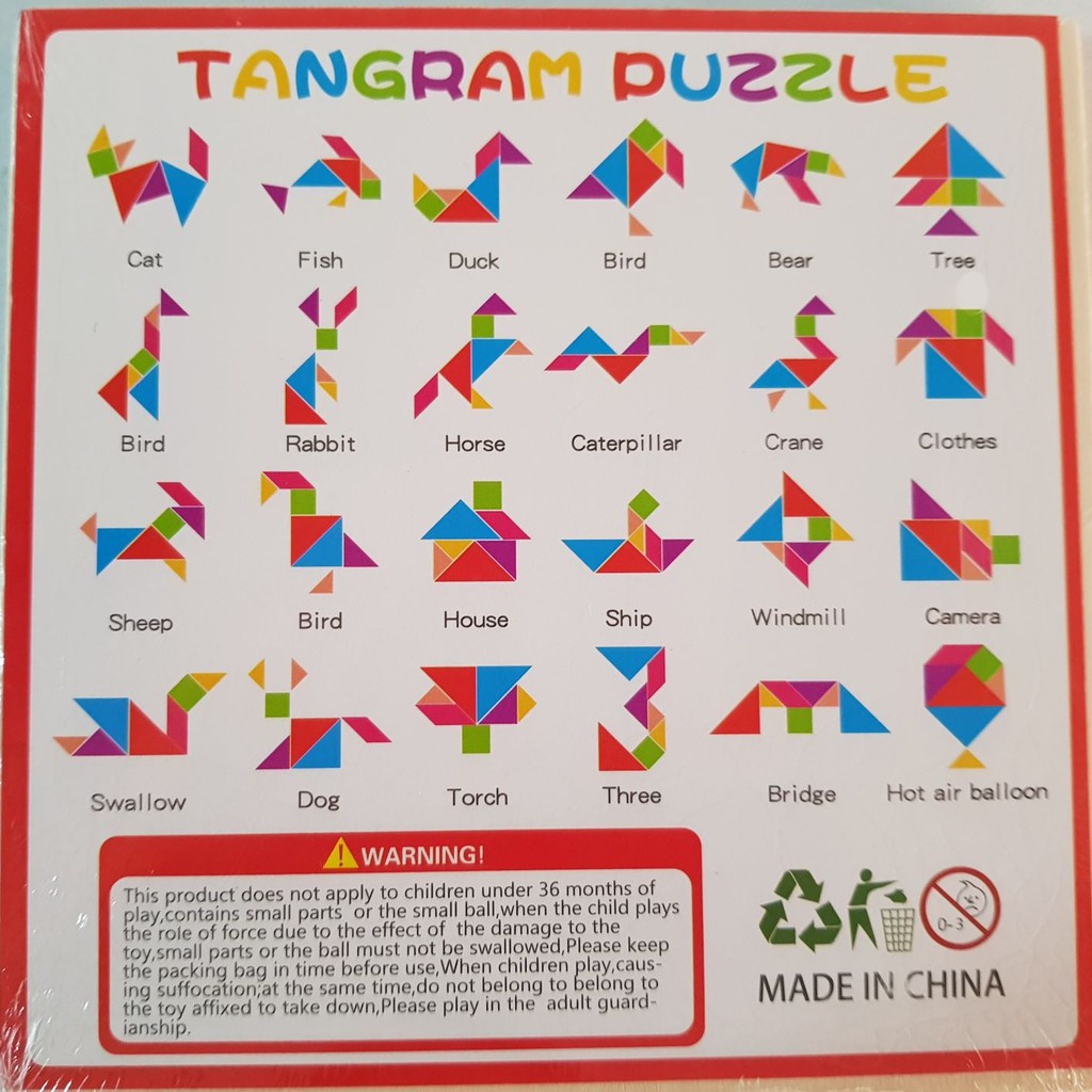 Wooden Geometry Tangram Puzzle Tangram Puzzle Educational Toy | Shopee ...