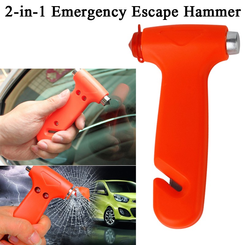 2-in-1 Emergency Escape Hammer Car Window Breaker Seat Belt Cutter ...