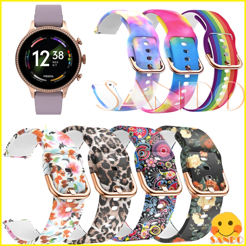 Fossil Gen 6 42mm Smart watch Soft Silicone Strap smartwatch replacement Strap floral print band straps accessories Shopee Philippines