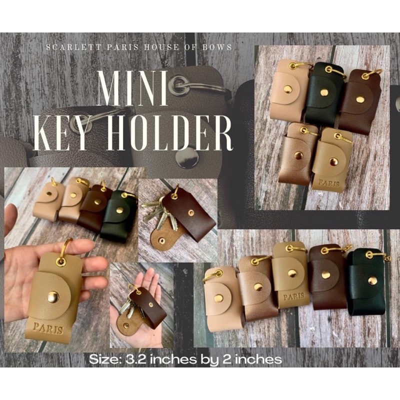 MINI KEY HOLDER Personalized Custom Leather Stamp Souvenirs Scarlett