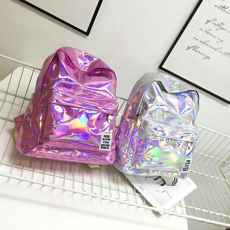 First HAND Holographic GLOWING STYLISH Backpack | Shopee Philippines