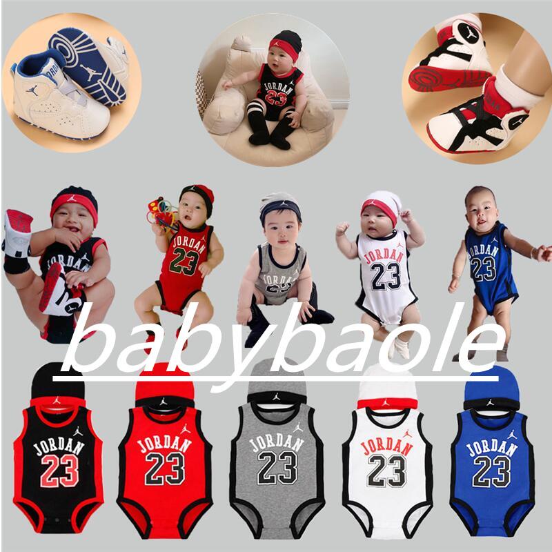 Baby Boy Basketball Jersey Romper+hat Set Newborn Baby Jersey Terno