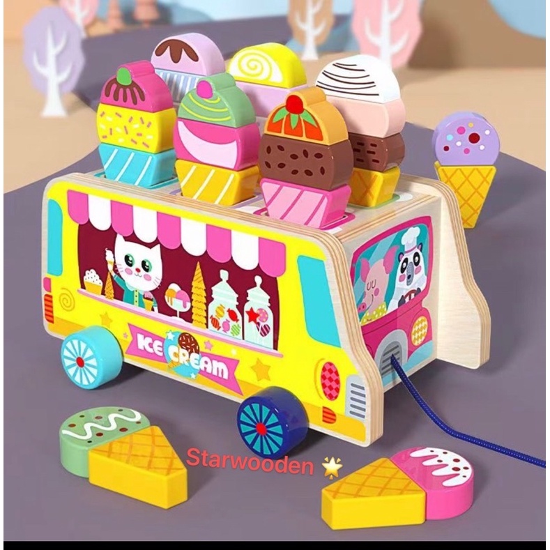 Ice Cream Toy for Toddlers Montessori Toy for Toddler, Pretend Play