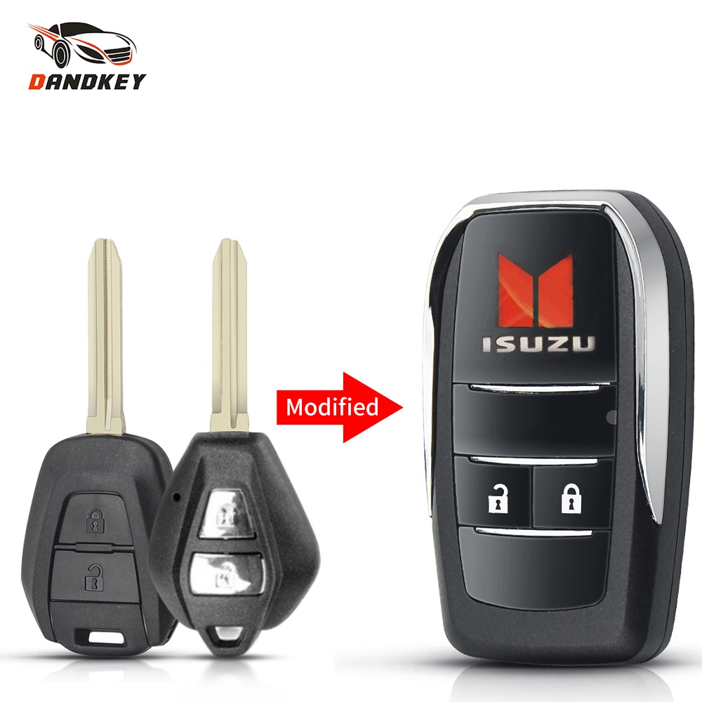 Isuzu dmax mux 2 buttons modified flip key shell replacement cover auto ...