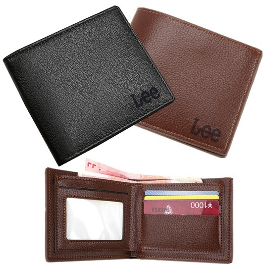 Men's Leather Assorted Design Wallet 3 sides 2 folds Coin Purse Black ...