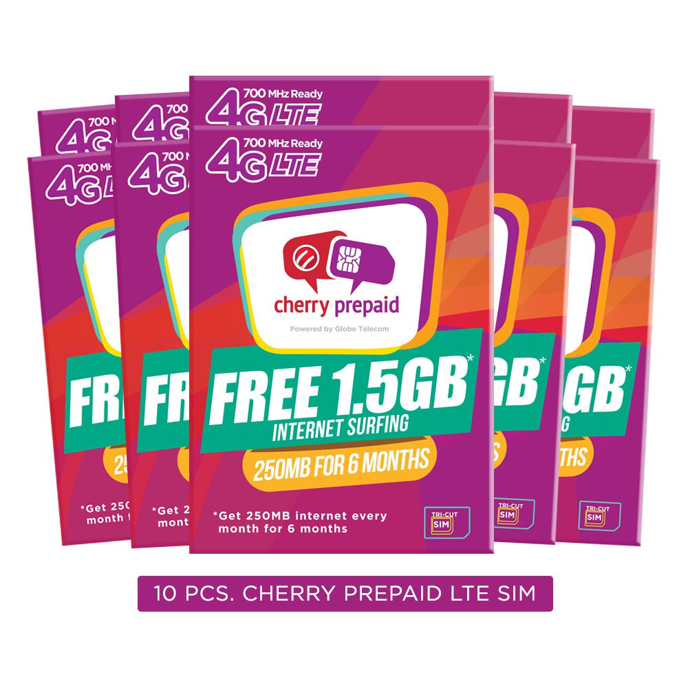 Cherry Prepaid 4G LTE Sim (10 Pieces) | Shopee Philippines