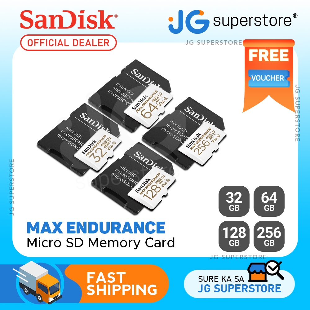 SanDisk MAX ENDURANCE microSD Card with Adapter (64GB, 128GB, 256GB ...