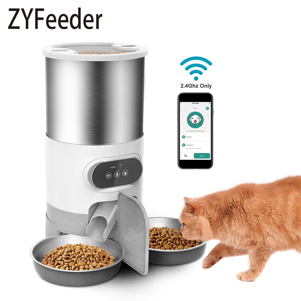 Smart Automatic Wifi APP Pet Feeder Cat And Dog Food Dispenser ...