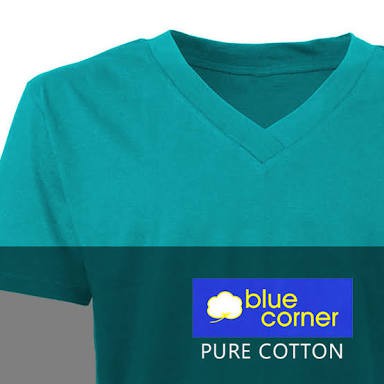 blue corner v neck shirt colors