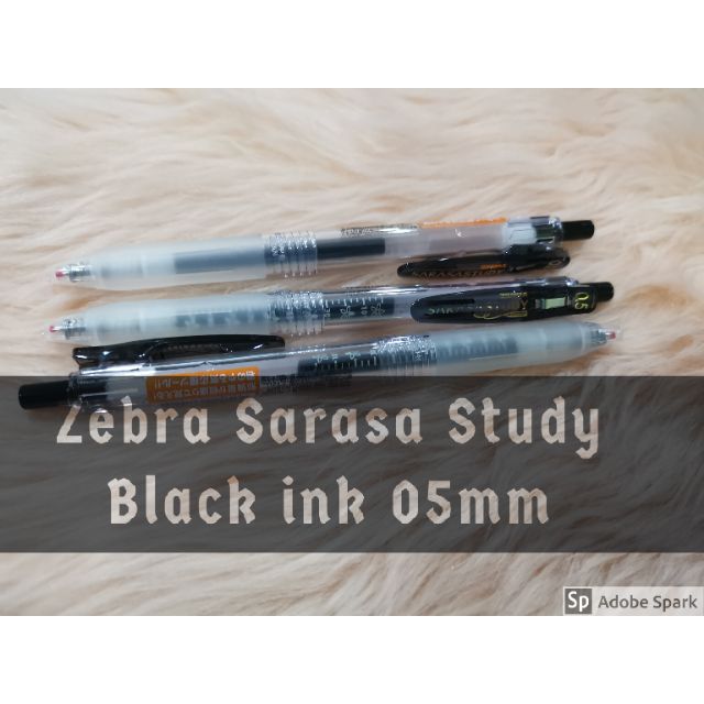 Zebra Sarasa Study Gel Pen - 0.5 mm - Black