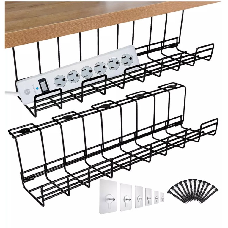 Under Desk Cable Management Tray Metal Cable Tray To Hide Cables And 