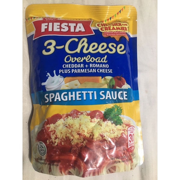 White King Fiesta 3 Cheese Overload Spaghetti Sauce Cheddar Romano Parmesan Cheese 500g