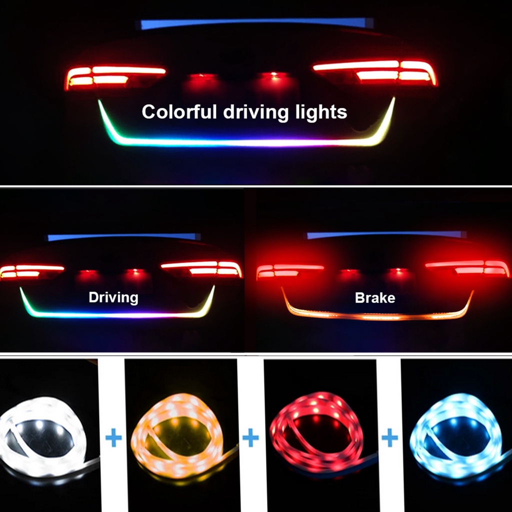 1.2m 12V Car Rear Trunk Tail Light Dynamic Streamer Lighting Turn ...