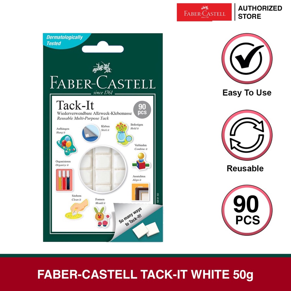 Faber-Castell Adhesive Tack-It, 90pcs, 50g white