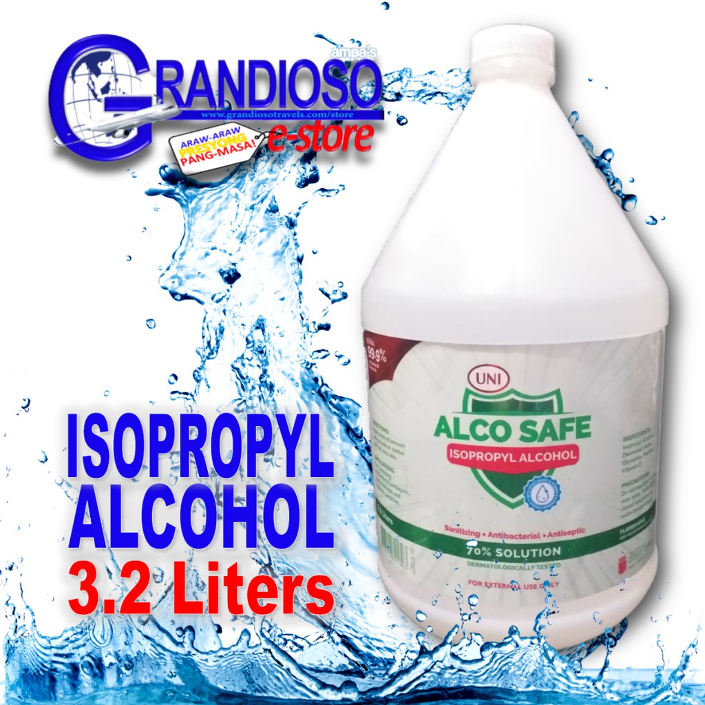 AlcoSafe Isopropyl Alcohol 70 Solution 3.2Liters Shopee Philippines