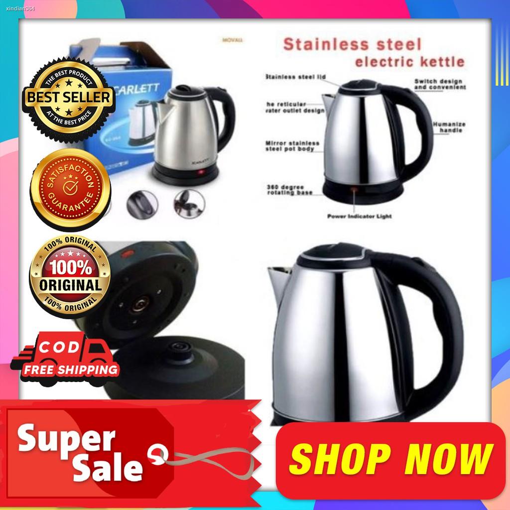 Original Scarlett Stainless Steel Electric Heat Kettle 2.0 Liters Easy to use and Fast Boiling