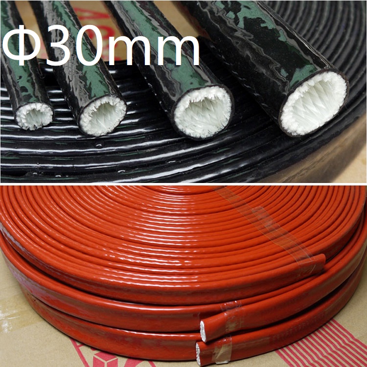 Thickening Fire Proof Tube ID 30mm Silicone Fiberglass Cable Sleeve ...