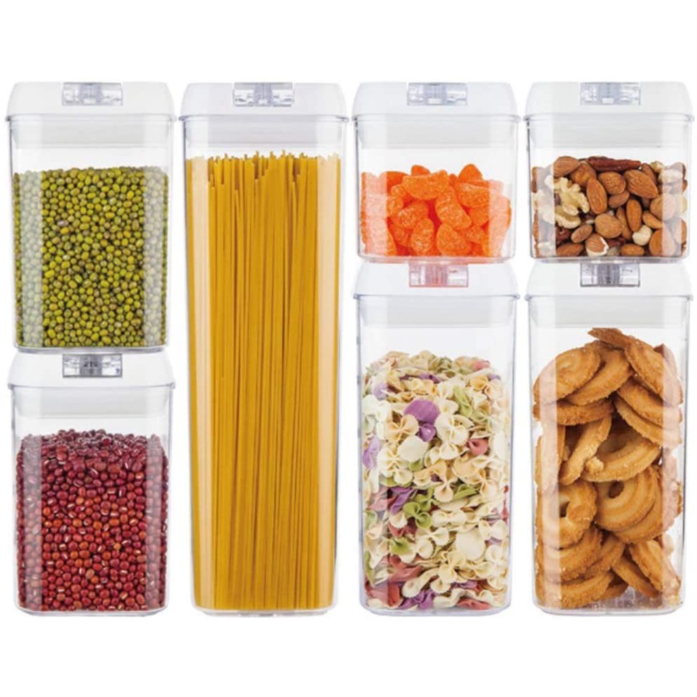 Airtight Stackable Square Food Storage Jars Canisters Containers