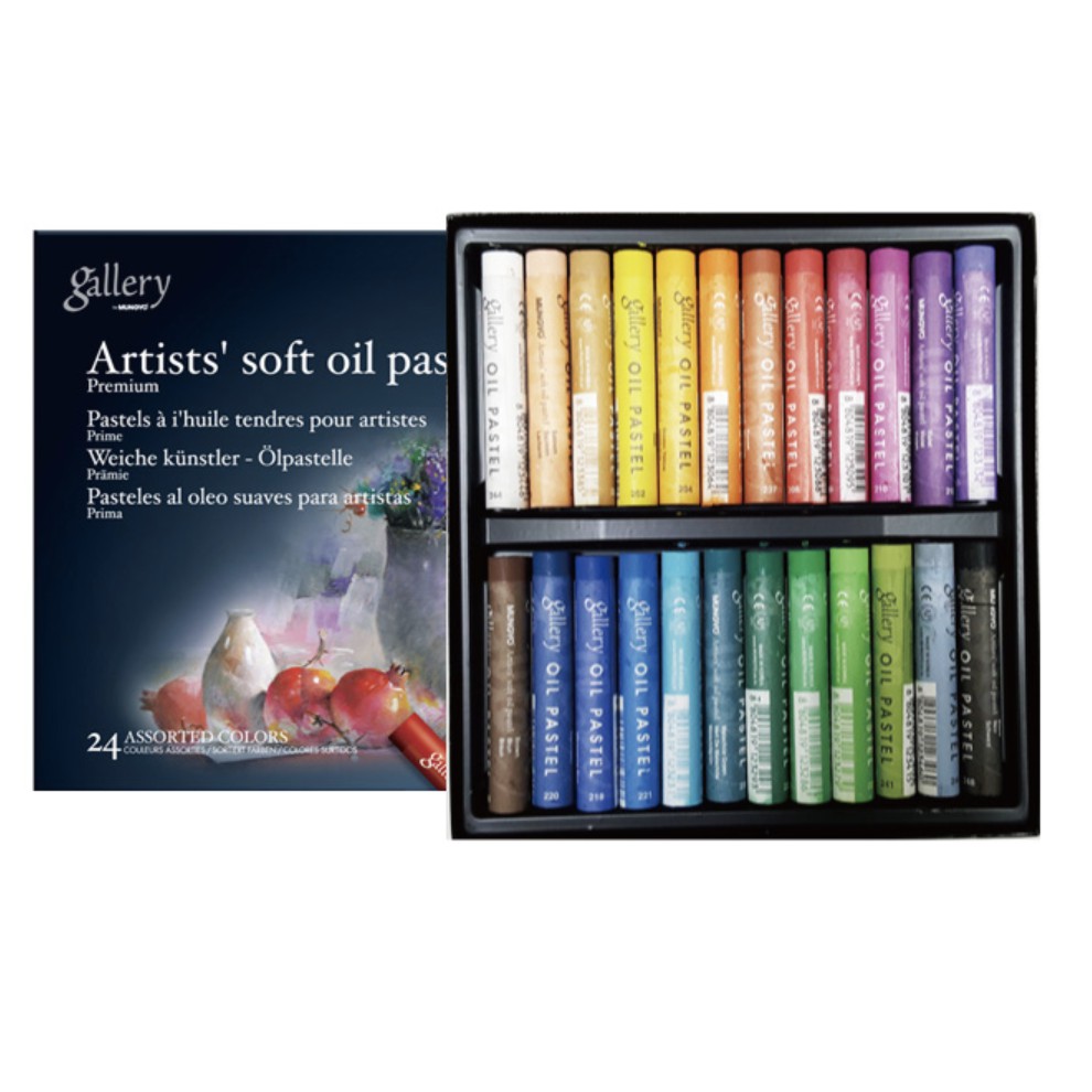 Assorted Colors Mungyo Gallery Soft Oil Pastels Set Of 24 Pastels
