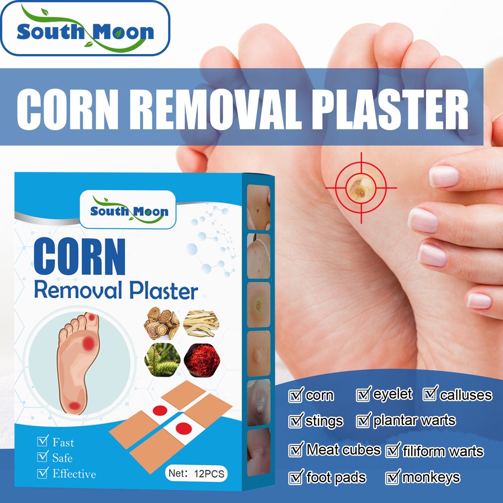 12Pcs Medical Corn Plaster Foot Corn Removal Warts Thorn Killer Plantar ...