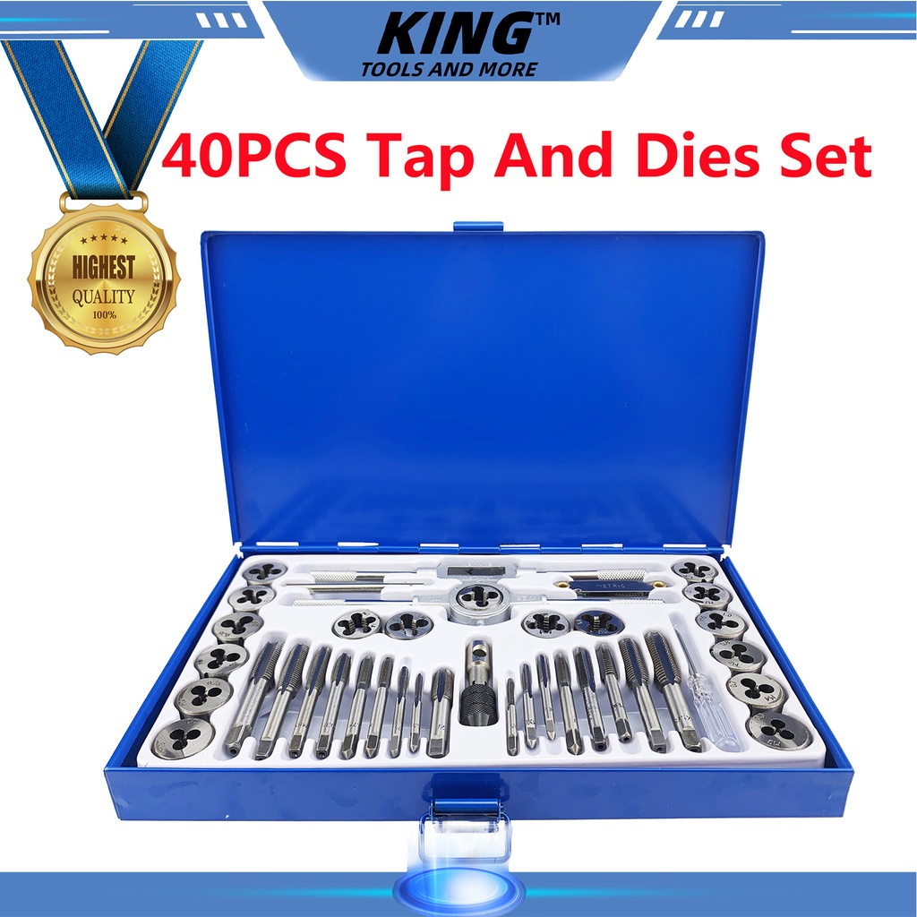 40Pcs Threading Tap and Die Set Metric hand tap set threader tool