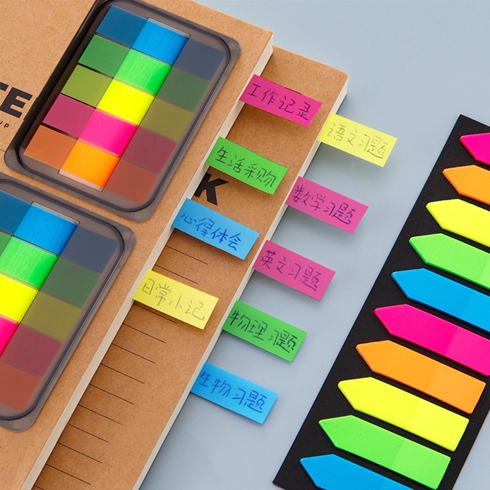 Mini Memo Pad Bookmarks Fluorescence Self-Stick Notes Index Posted It ...