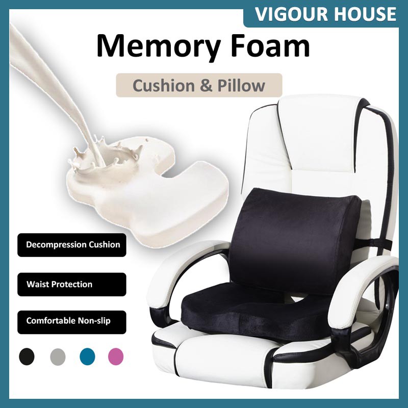 Memory Foam Plush Net Seat Cushion Chair Pillow Coccyx Hemorrhoids