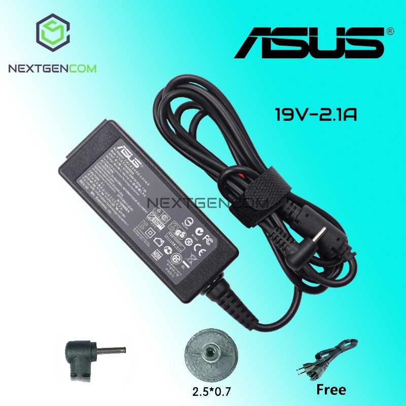 Asus Laptop Charger 19v 21a For Eee Pc 1225 1001ha 1001p 1001px 1001tx 1005h 1005hab 1005hagb 4697