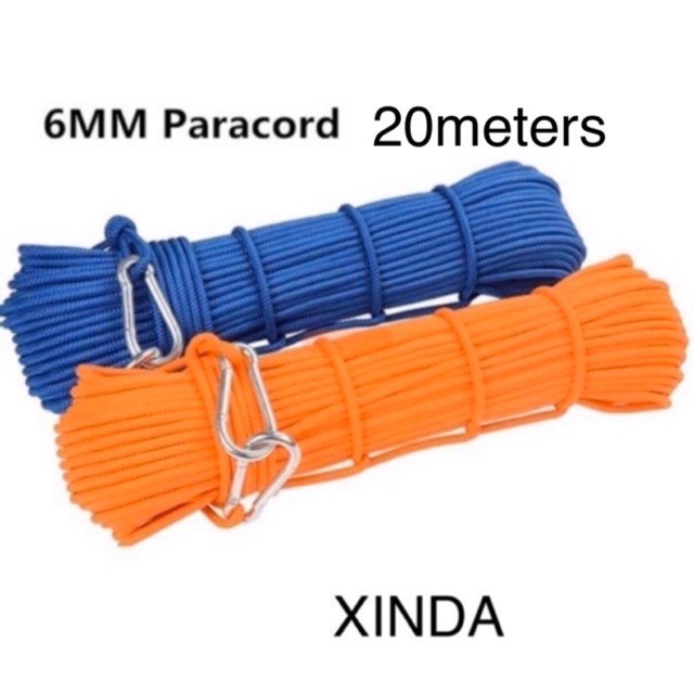 [XINDA] 6mm 20meters Paracord Auxiliary Rope Survival Safety ...
