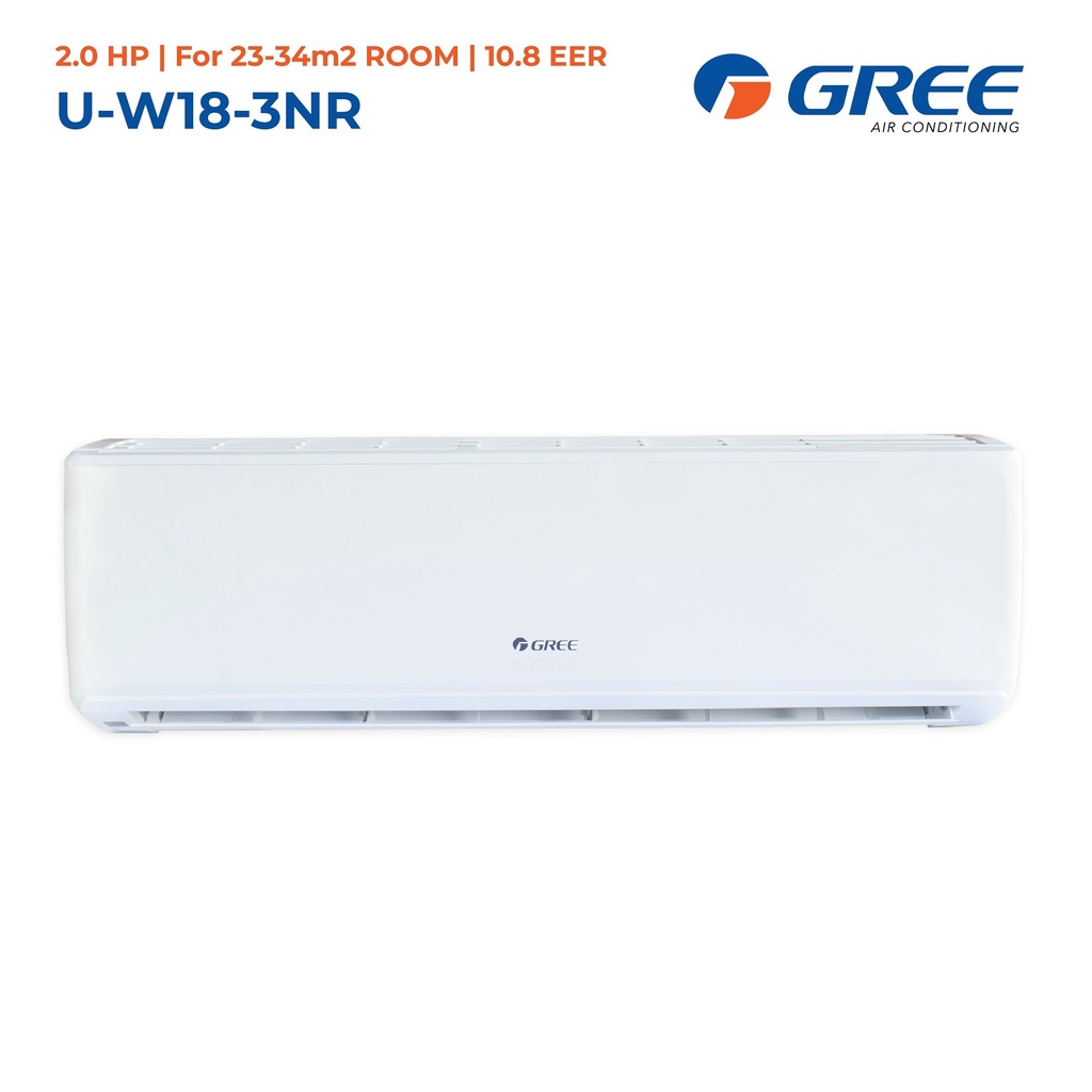 Gree U-W18-3NR-I/U-W18-3NRO 2.0 HP 23-34sqm. Conventional Non-Inverter ...