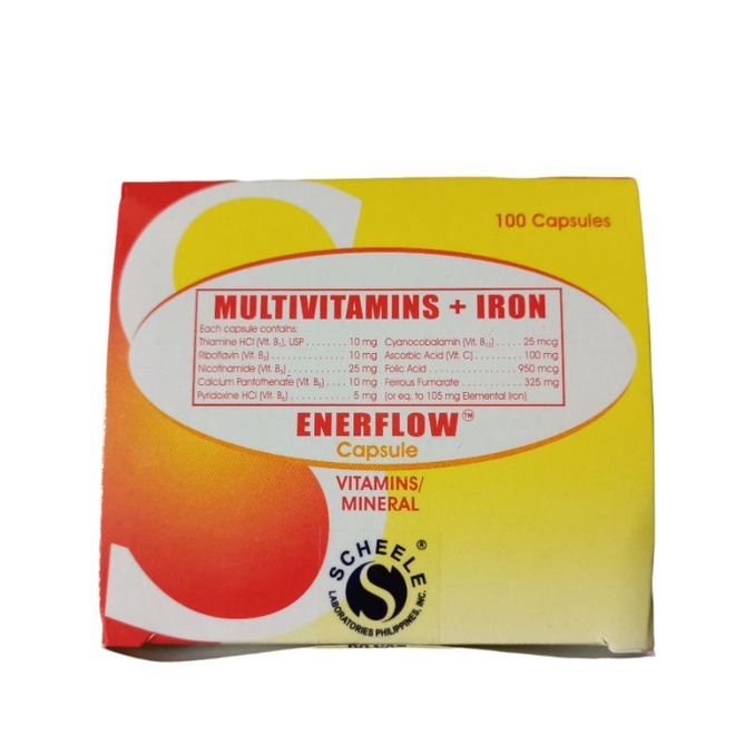 ENERFLOW Multivitamins + Iron 100capsules Shopee Philippines
