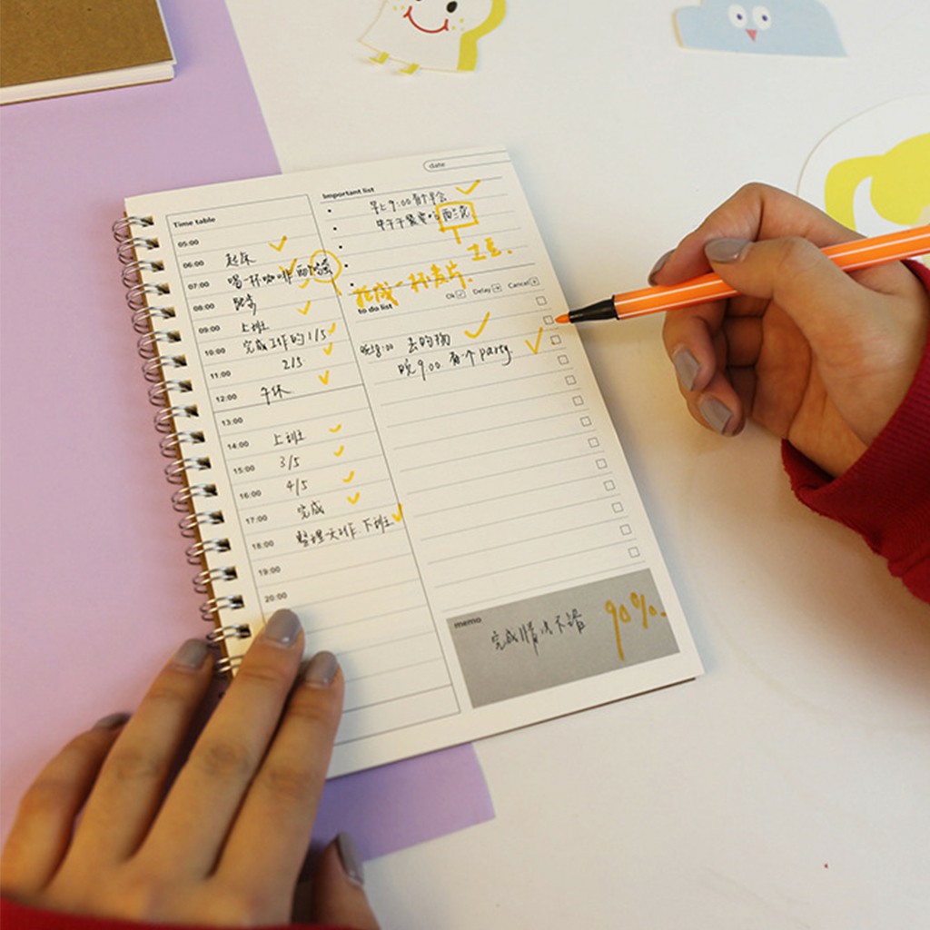 A5 DIY undated Study Project Goal Planner Book Monthly Weekly Daily ...
