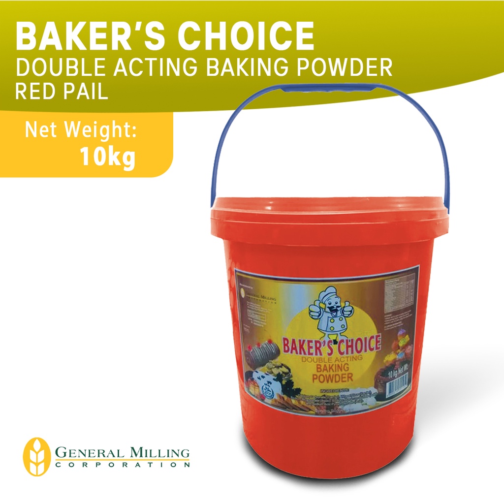 Baker's Choice Double Acting Baking Powder 10kg Red Pail | Shopee ...