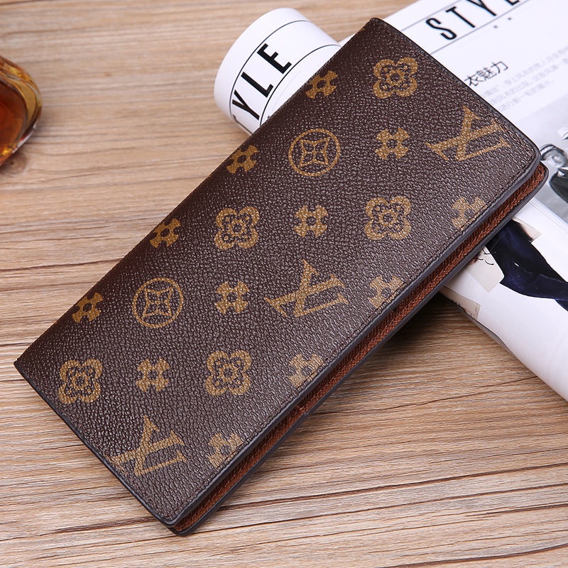 lv lc wallet men s European and American leather clutch bag men s and women  s same style long half-f
