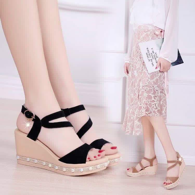 Sandal sale wedges shopee